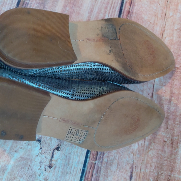 Vince Camuto Metallic Perforated Flats - Picture 3 of 4